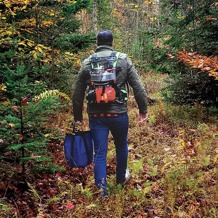 Molded pack frame for winches