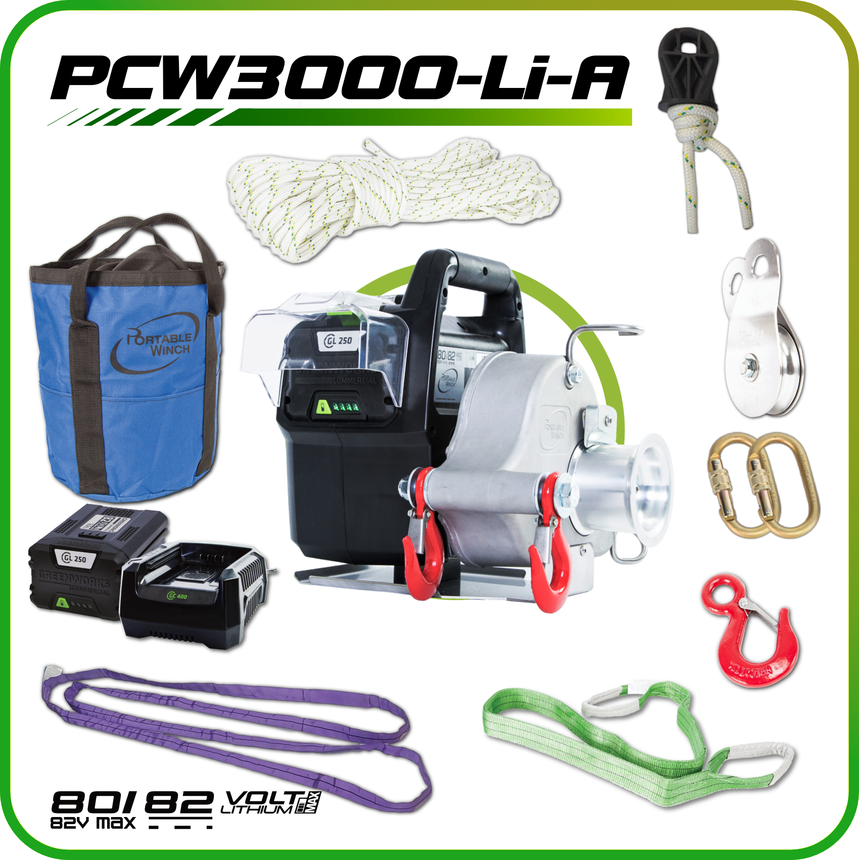 Kit chasse écologique treuil PCW3000-Li