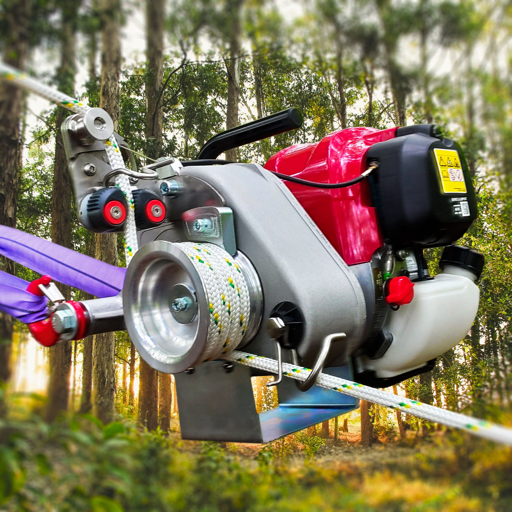 Verricello Portatile A Scoppio Portable Winch PCW3000 - Motore Honda GX-35 35cc, Tiro 700 Kg - Leggero 9,5 Kg