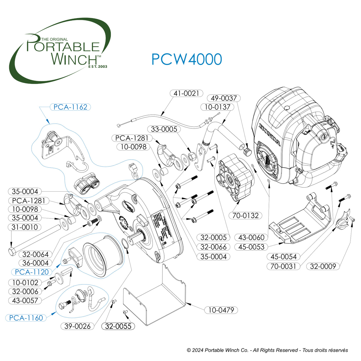 PCW4000 - PIÈCES DE RECHANGE