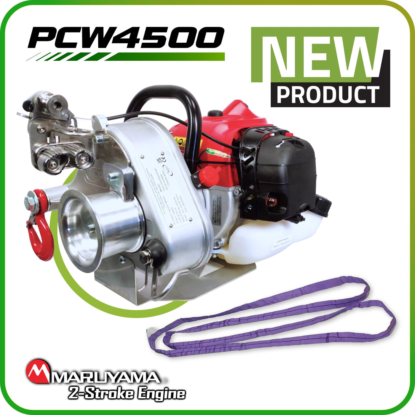 2-Stroke 50cc Petrol-Powered Portable Winch