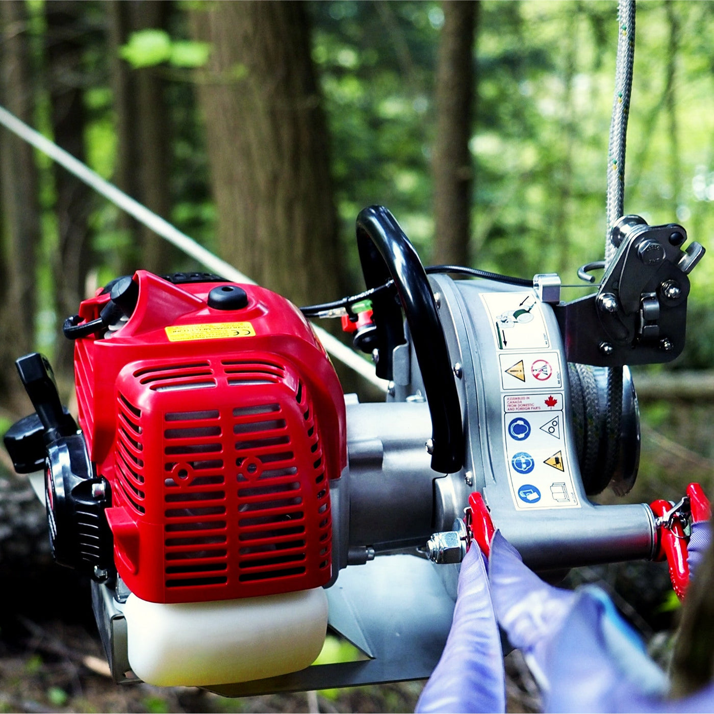 2-Stroke 50cc Petrol-Powered Portable Winch