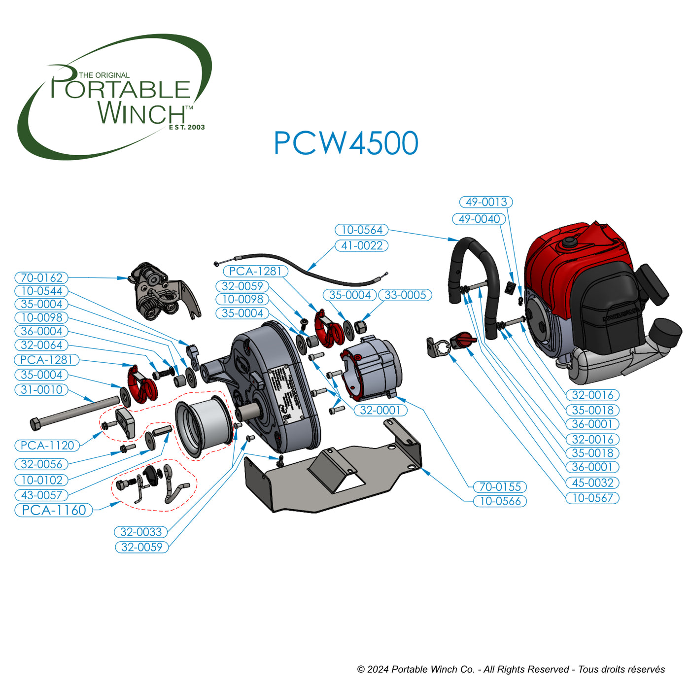 PCW4500 - PIÈCES DE RECHANGE