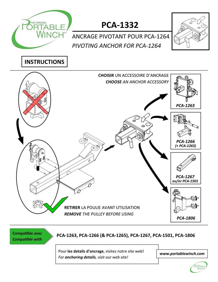 ANCRAGE PIVOTANT POUR SUPPORTS DE TIRE VERTICALE