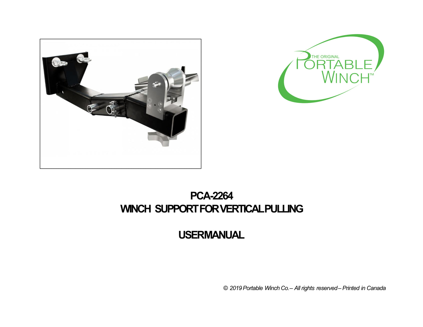 PCA-2264 <BR>VERTICAL PULL WINCH SUPPORT FOR PCH2000