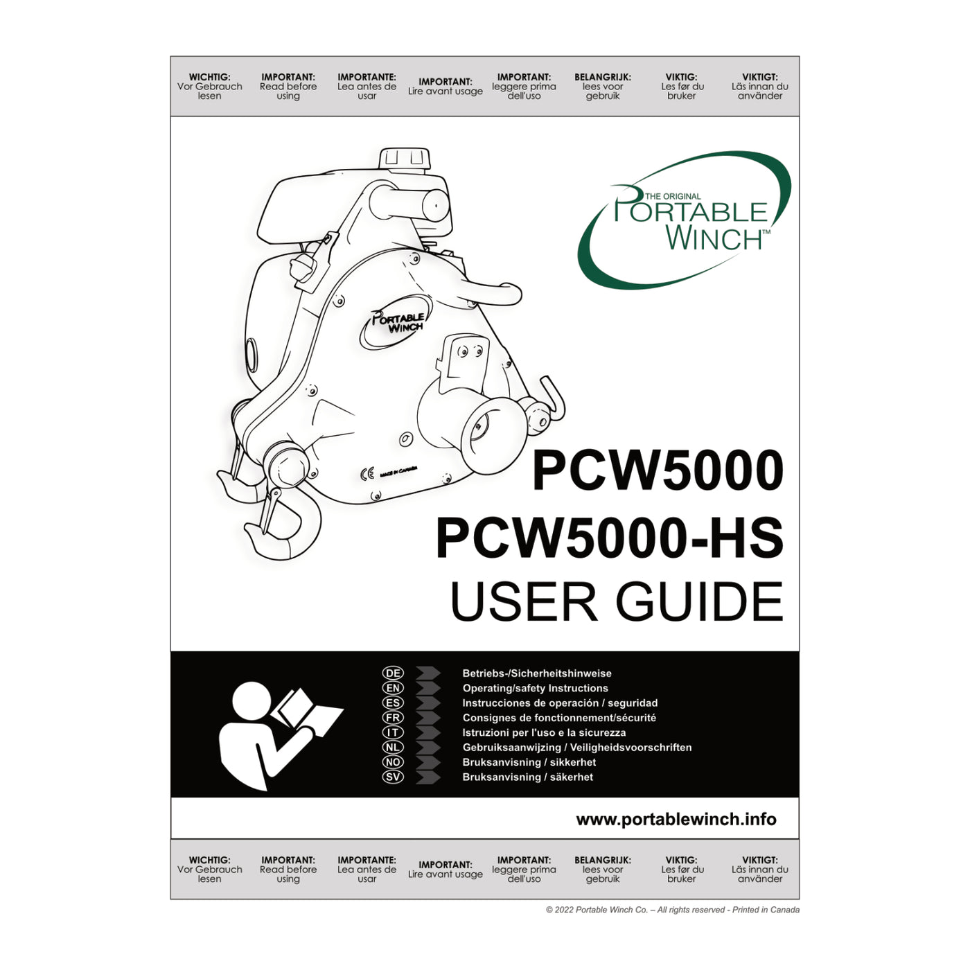 PCW5000, PCW5000-HS  <BR>USER GUIDE