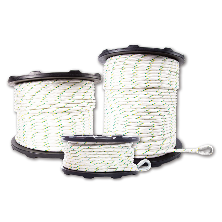 Ø 12 MM <br>CORDES EN POLYESTER DOUBLE TRESSE AVEC ÉPISSURES ET COSSES